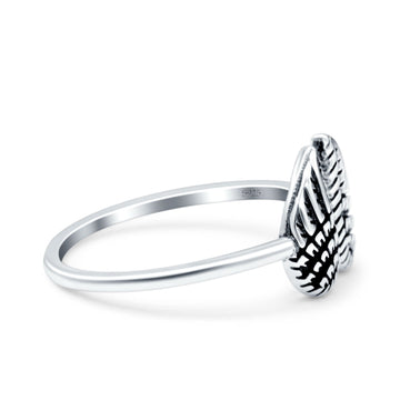 Wings Oxidized Band Solid 925 Sterling Silver Thumb Ring (9.4mm)